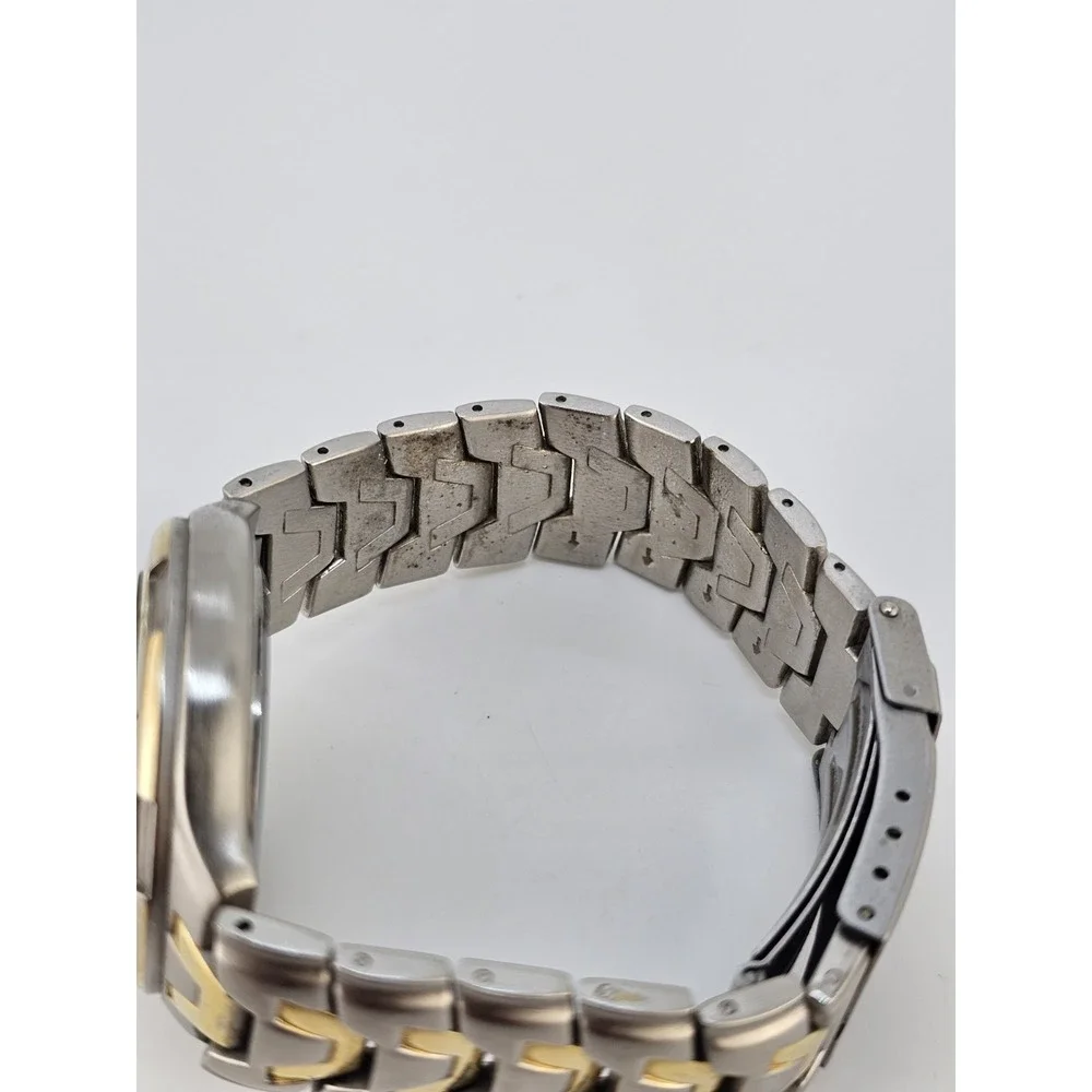Men's Analog Watch 38MM‎ Gray Dial Date Two Tone Bracelet Band 6.5